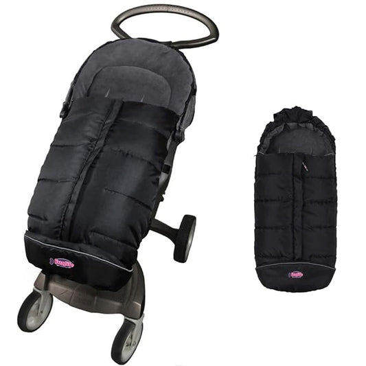 German Designed Universal Stroller Footmuff, 2 Way Zippers Style Easy for Baby in&Out, Length Extensible,Temperature Adjustable Footmuff Fits Baby Growth,Reflective Strips Around Bunting Bag-BubblyBeeBaby