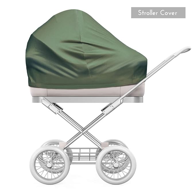 Yoofoss Nursing Cover Breastfeeding Scarf - Baby Car Seat Covers, Infant Stroller Cover, Strechy Carseat Canopy for Boys and Girls (Dark Green)-BubblyBeeBaby