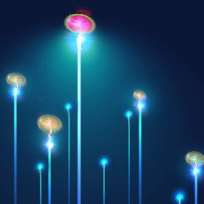 25 Sets LED Flying Set, 25 Slingshot+25 Glow Helicopter-50 Pcs, Flying Toy Outdoor Toys Glow in The Dark Party Supplies Party Favors for Kids 8-12,4-8-BubblyBeeBaby