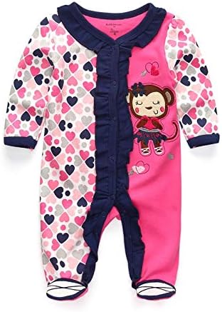 Kiddiezoom Baby and Toddler Boys'Snug Fit Footed One-Piece Romper Jumpsuit Cotton Cotton Footed Outfit-BubblyBeeBaby