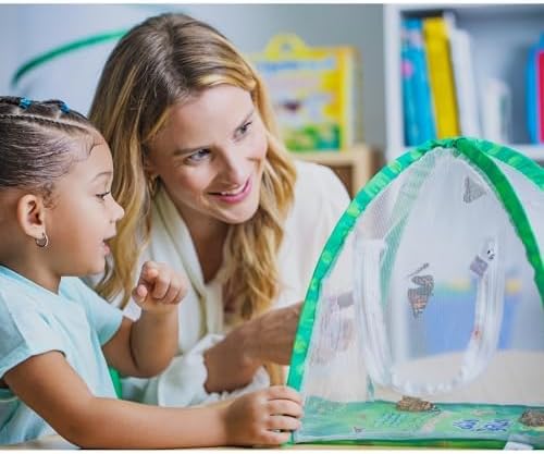 Insect Lore Butterfly Farm - Live Cup of 5 Caterpillars, Reusable Habitat, STEM Butterfly Activity Journal & Supplies - Grow, Observe and Release Painted Lady Butterflies-BubblyBeeBaby