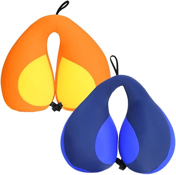 MOOB Car Seat Pillow for Toddlers,Helps Support Head and Neck,Helps Support Head and Neck Comfortably Designed for Head, Neck, and Chin Support - Gifts for Toddler/Child/Kids,Yellow +Blue-BubblyBeeBaby