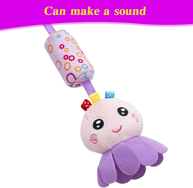 Caterbee Travel Arch Bassinet Toys for Baby Hanging on Stroller, Crib & Pram. Activity Toy bar for Baby Bouncer(Purle)-BubblyBeeBaby