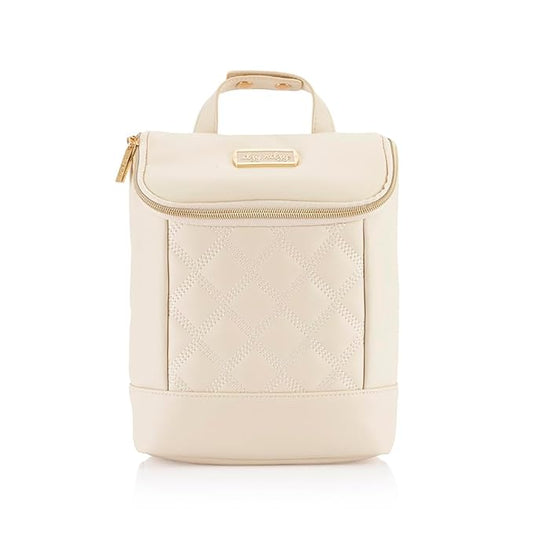 Itzy Ritzy Insulated Bottle Bag – Keeps Bottles Warm or Cool - Holds 3 Bottles & Features Interior Pocket for Ice Pack (Not Included), Milk & Honey-BubblyBeeBaby