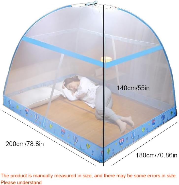 Pop-Up Mosquito Net Tent for Beds, Portable Folding Design with Net Bottom Bedroom and Outdoor Trip for Baby Adults, Easy to Install and Wash for Twin to King Size Bed 79 x71x59 inch (B)
