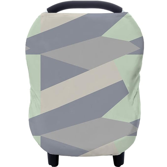 Carseat Cover for Boy and Girls - Multi-use Nursing Canopy for Breastfeeding, Stroller and High Chair Cover (Baby Green)-BubblyBeeBaby