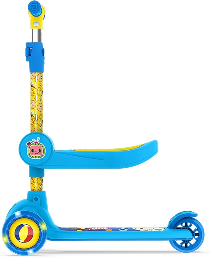 Jetson Character Kids Kick Scooter, LED Lights on Stem & Light-Up Wheels, Lightweight Frame, Height-Adjustable Handlebar, Lean-to-Steer System, Easy-Fold Mechanism-BubblyBeeBaby