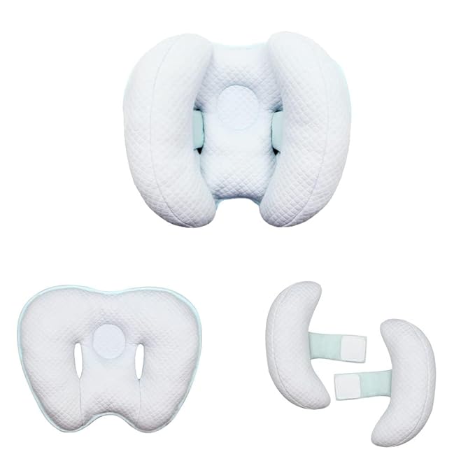 Baby 2 in 1 Travel Cushion, Banana Shape Baby Neck Head Support Travel Pillow Stroller Insert Cushion for Kids, Toddler, Blue-BubblyBeeBaby