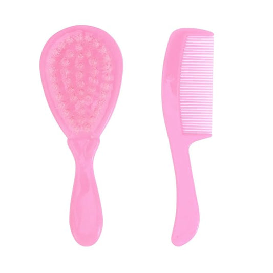HEALLILY Kids Comb Baby Hair Brush and Comb Set for Newborn Scalp Grooming Product for Infant Toddler Kids (Pink)-BubblyBeeBaby