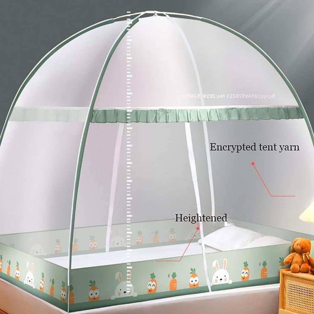 Pop-Up Mosquito Net Tent for Beds Portable Folding Canopy with Net Bottom, Fits Twin to King Size 79x71x59inch, Easy Install Wash for Baby Adults, Indoor Outdoor Use (Navy Blue-King Bed)