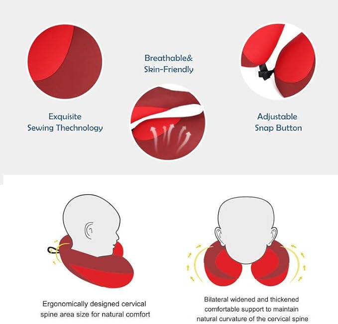 MOOB Kids Pillow for Car Seat Kids Travel Neck Pillow U-Shape Protection Headrest Air Cushion Child Car Seat Pillow-BubblyBeeBaby