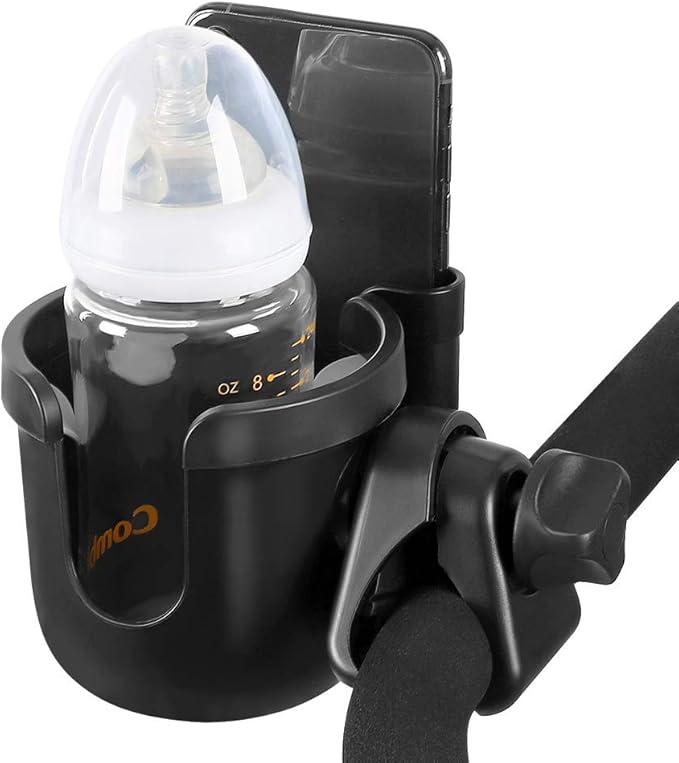 Accmor Stroller Cup Holder with Phone Holder, Bike Cup Holder, Universal Cup Holder for Uppababy Nuna Doona Strollers, 2-in-1 Cup Phone Holder for Stroller, Bike, Wheelchair, Walker, Scooter-BubblyBeeBaby