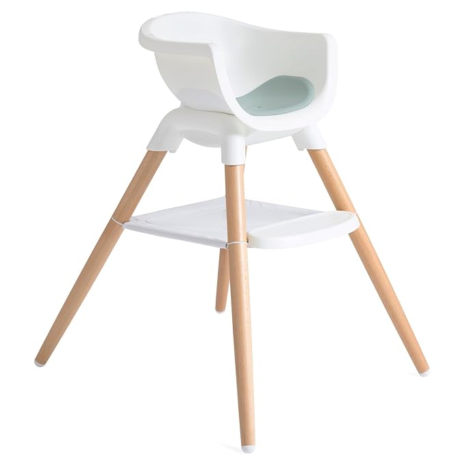 Joie Chai Multi-Mode Highchair - European Beech Wood, Convertible, 9+ Modes, Birth up to 60 lb. (Mist)-BubblyBeeBaby