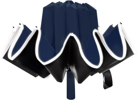 Large Double-Ribs Umbrella Automatic Folding Umbrella for Women Men, Travel, UPF 50+ UV Protection