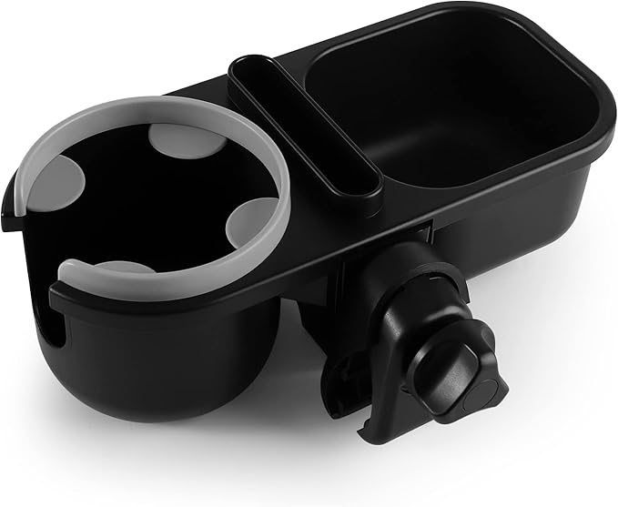 Accmor Stroller Cup Holder with Tray, Universal Cup Holder, Bike Bottle Holder, 360° Rotatable Large Caliber Drinks Holder for Stroller, Bike, Wheelchair, Walker-BubblyBeeBaby