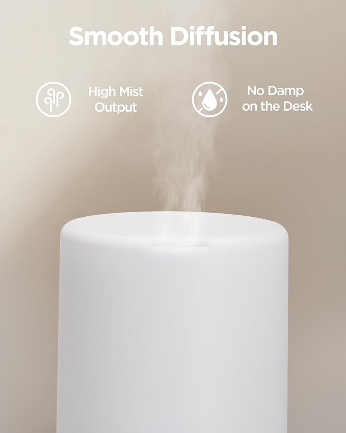 InnoGear 300ML Essential Oil Diffuser, Premium 5-in-1 Ultrasonic Aromatherapy Diffusers Scent Humidifier Aroma Diffuser Vaporizer Auto-Off Timer for Room Office Home, Basic White, Medium-BubblyBeeBaby