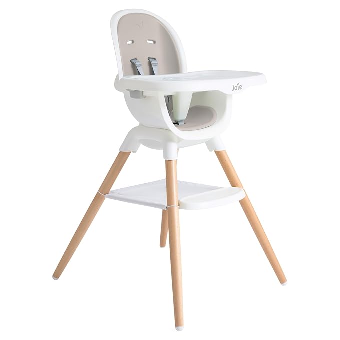 Joie Chai Multi-Mode Highchair - European Beech Wood, Convertible, 9+ Modes, Birth up to 60 lb. (Walnut)-BubblyBeeBaby