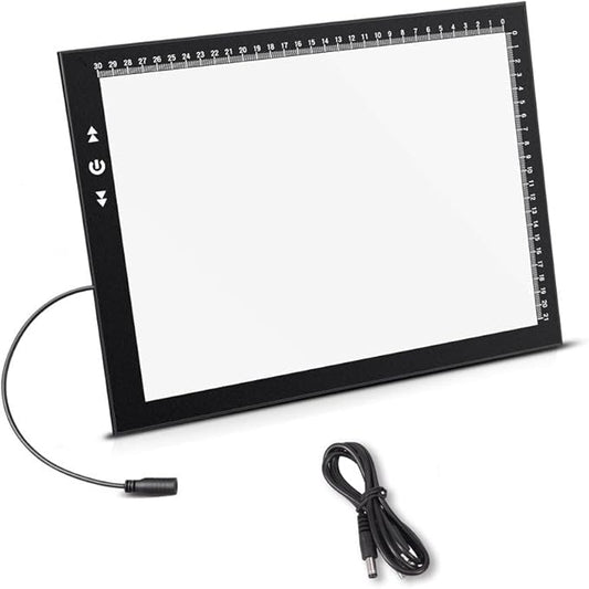 HSK A4 LED Light Box Light Pad Lock/Unlock Modes Touch Dimmer Button Dimmer 5 Level Brightness Led 7000 Lux for Tatoo,Trace, Drawing,Animation, Sketching,Diamond Painting-BubblyBeeBaby