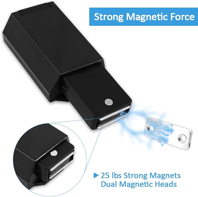 Heavy Duty Push to Open Door Latch, 5 Pack Black Magnetic Push Latches, Hidden Push Touch Latch Hardware for Push to Open Cabinet, Magnetic Door Catch for Cabinet Drawer Wardrobe Kitchen Door-BubblyBeeBaby