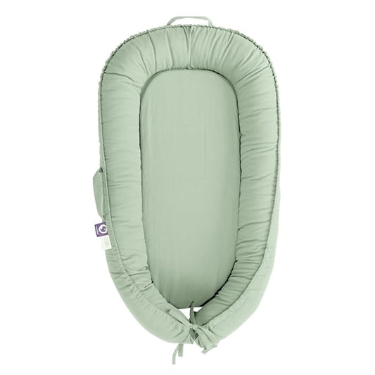 Infant Lounger, Baby Nest Cover for Baby Girls & Boys, Newborn Essentials for Baby 0-18 Months, 100% Cotton Breathable (Spring Green)-BubblyBeeBaby