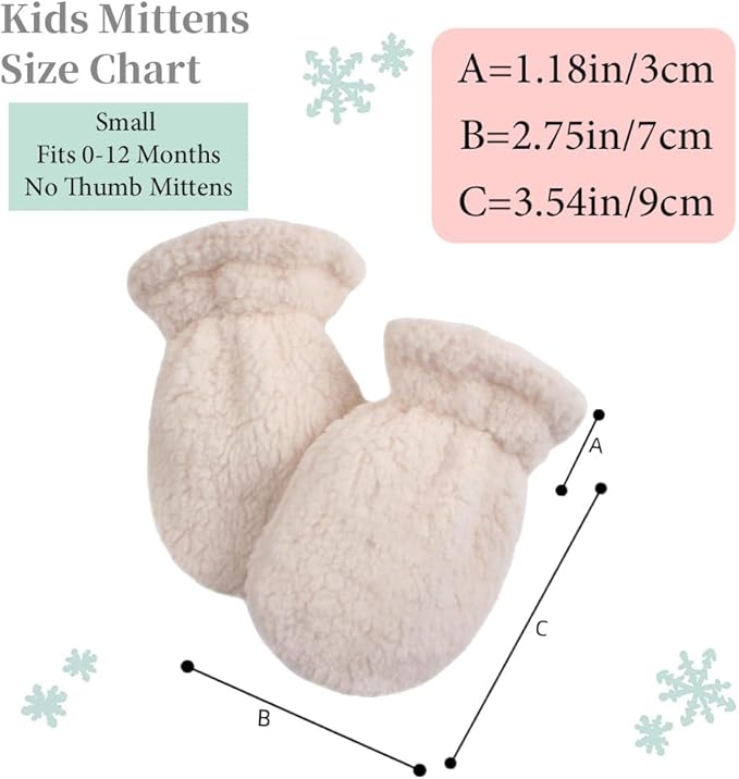 Zsedrut Baby Boys Winter Glove Warm Toddler Infant Girls Mittens Fleece Lined Gloves 1-7 Years-BubblyBeeBaby