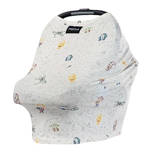 Milk Snob ORIGINAL Star Wars 5-in-1 Cover, Little Galaxy, Added Privacy for Breastfeeding, Baby Car Seat, Carrier, Stroller, High Chair, Shopping Cart, Lounger Canopy - Newborn Essentials, Nursing Top-BubblyBeeBaby