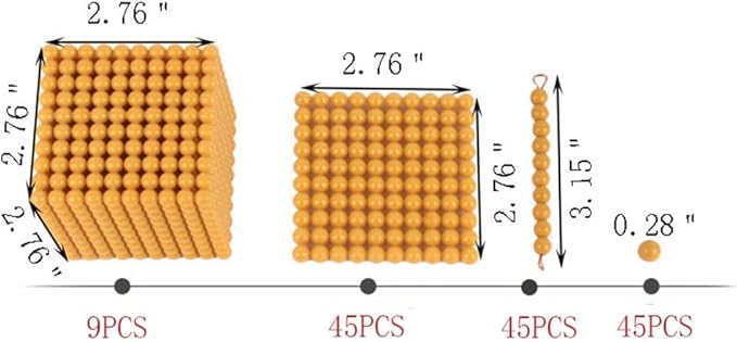 Kghios Montessori Golden Beads Materials Decimal System Bank Game Montessori Math Toys Mathematics Teaching Aids Materials Baby Preschool Education Toys-BubblyBeeBaby