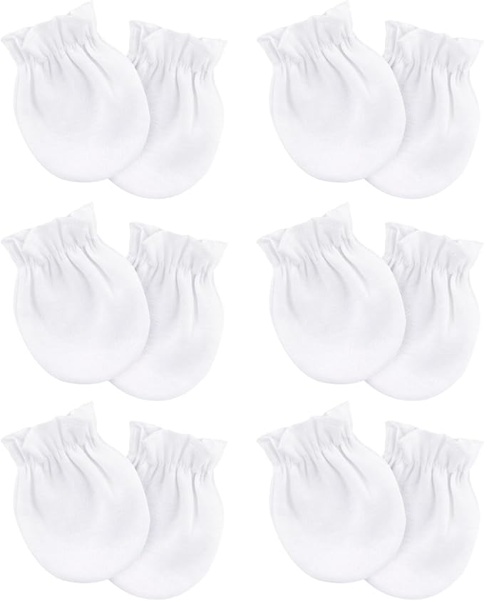 Newborn Baby Mittens No Scratch Cotton Elastic Wrist Gloves Infant Toddler Mittens for Baby Boy Girl 0-6 Months-BubblyBeeBaby