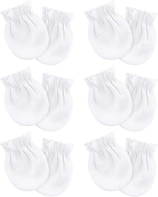 Newborn Baby Mittens No Scratch Cotton Elastic Wrist Gloves Infant Toddler Mittens for Baby Boy Girl 0-6 Months-BubblyBeeBaby