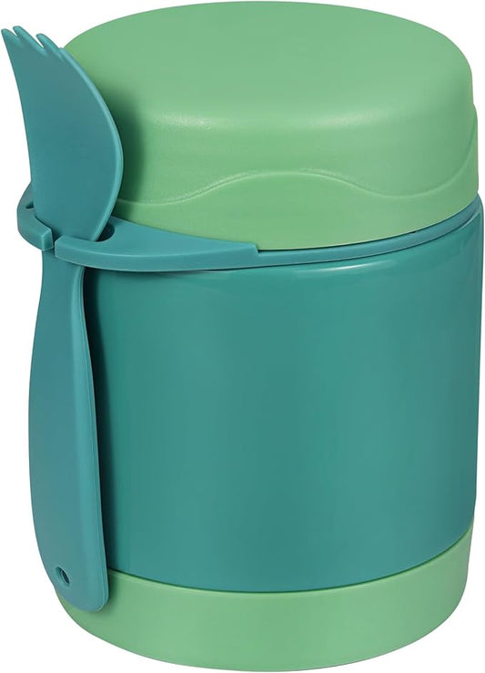 10oz Soup Thermo for Hot Food Kids,Lunch Thermo Kids Food Jar with Spoon Hot Insulated Food Containers,Leak Proof Stainless Steel Wide Mouth Lunch Food Thermo Jar for School(Green)-BubblyBeeBaby