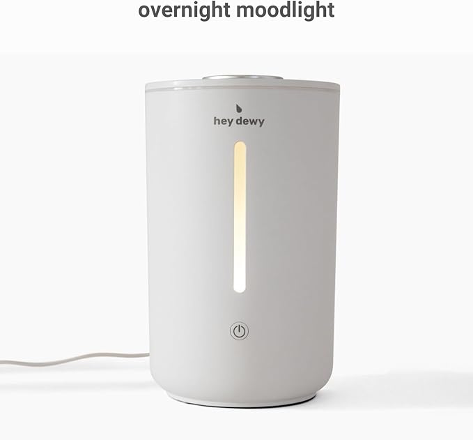 Hey Dewy Wellness Humidifier - for home, office, bathroom spa, or bedroom, with cool utrasonic mist hydration (Slate)-BubblyBeeBaby