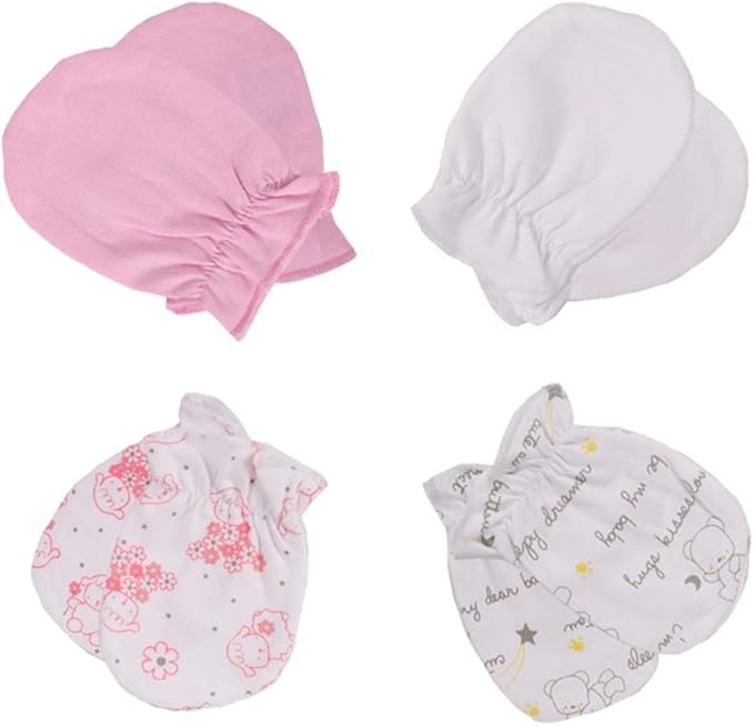 Unisex Baby Cotton Scratch Mittens For Newborn Baby Boys Girls Mittens Accessory 0-6 Months-BubblyBeeBaby