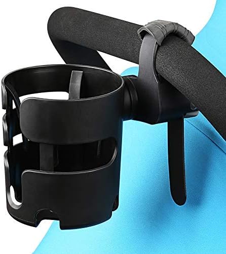 Accmor Stroller Cup Holder with Adjustable Strap, 360 Degree Rotatable Universal Cup Holder for Uppababy, Nuna, Doona Stroller, Drinks Holder for Wheelchair, Walker, Rollator-BubblyBeeBaby