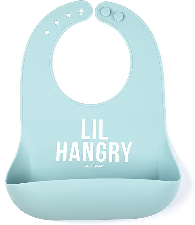 Bella Tunno Wonder Bib – Waterproof Silicone Bibs for Boys & Girls, Non-toxic & BPA Free Silicone Baby Bibs & Toddler Bibs with Adjustable Neck, Easy to Clean (Lil Hangry)-BubblyBeeBaby