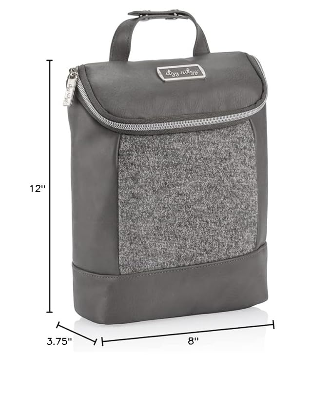 Itzy Ritzy Insulated Bottle Bag – Keeps Bottles Warm or Cool - Holds 3 Bottles and Features Interior Pocket for Ice Pack (Not Included), Grayson-BubblyBeeBaby