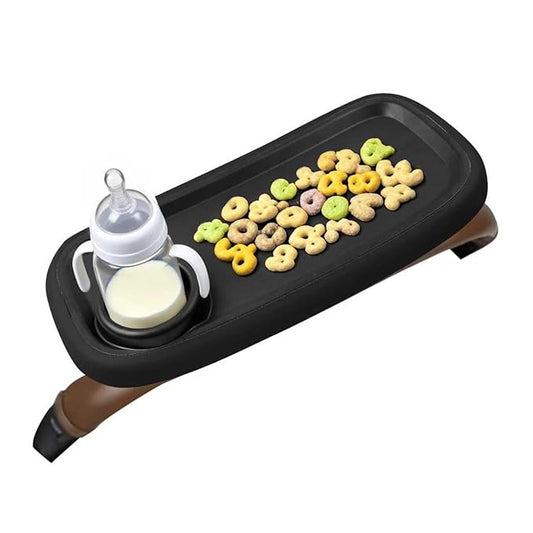 Snack Tray Compatible with Nuna Strollers, Stroller Tray Attachment Fits for Nuna, Stroller Trays with Cup Holder, Strollers Cup Holder, Easy to Install, Ideal for Strollers Accessories-BubblyBeeBaby