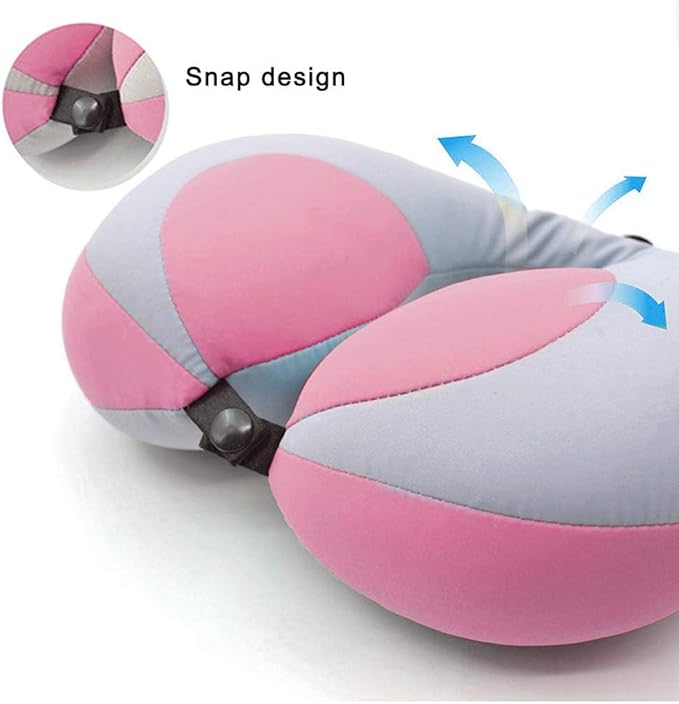 MOOB Kids Pillow Support Neck Pillow for Car & Airplane, Traveling Gifts for Toddler & Children U-Shape Car Seat Head Travel Neck Pillow Support Pink …-BubblyBeeBaby