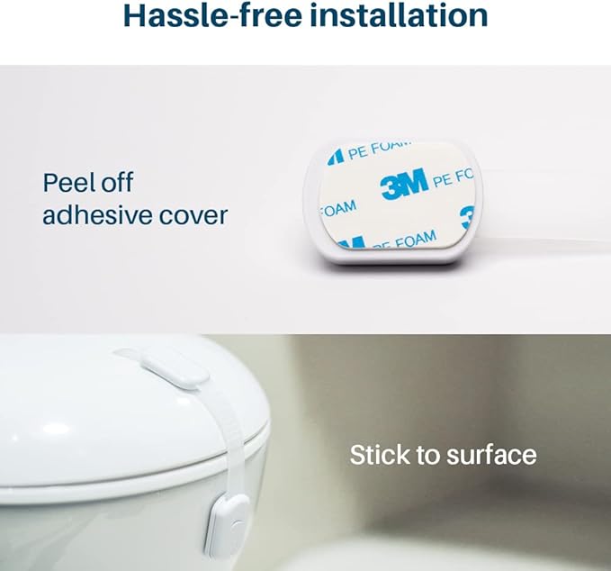 Inaya 16-Pack Child Proof Locks for Cabinet Doors, Drawers, Fridge, Toilet Seat, Dishwasher, Trash Can, Cupboard - 3M Adhesive - No Drilling - Baby Proofing Cabinet Locks-BubblyBeeBaby