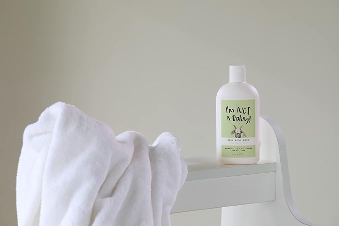 I'm NOT A Baby! Kids Body Wash– Dermatologist Tested, Allergen free, Cruelty-free, PETA, Gentle for Kids, Goat Milk, 10 Fl Oz-BubblyBeeBaby