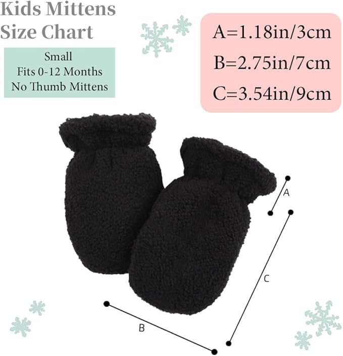 Zsedrut Baby Boys Winter Glove Warm Toddler Infant Girls Mittens Fleece Lined Gloves 1-7 Years-BubblyBeeBaby