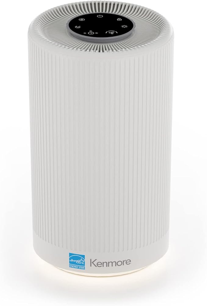 Kenmore PM1005 Air Purifier with H13 True HEPA Filter, Covers Up to 850 Sq.Foot, 25db SilentClean 3-Stage HEPA Filtration System for Office & Bedroom-BubblyBeeBaby