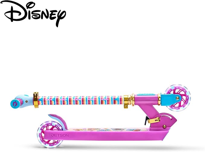 Jetson Character Kids Kick Scooter, LED Lights on Stem & Light-Up Wheels, Lightweight Frame, Height-Adjustable Handlebar, Lean-to-Steer System, Easy-Fold Mechanism-BubblyBeeBaby