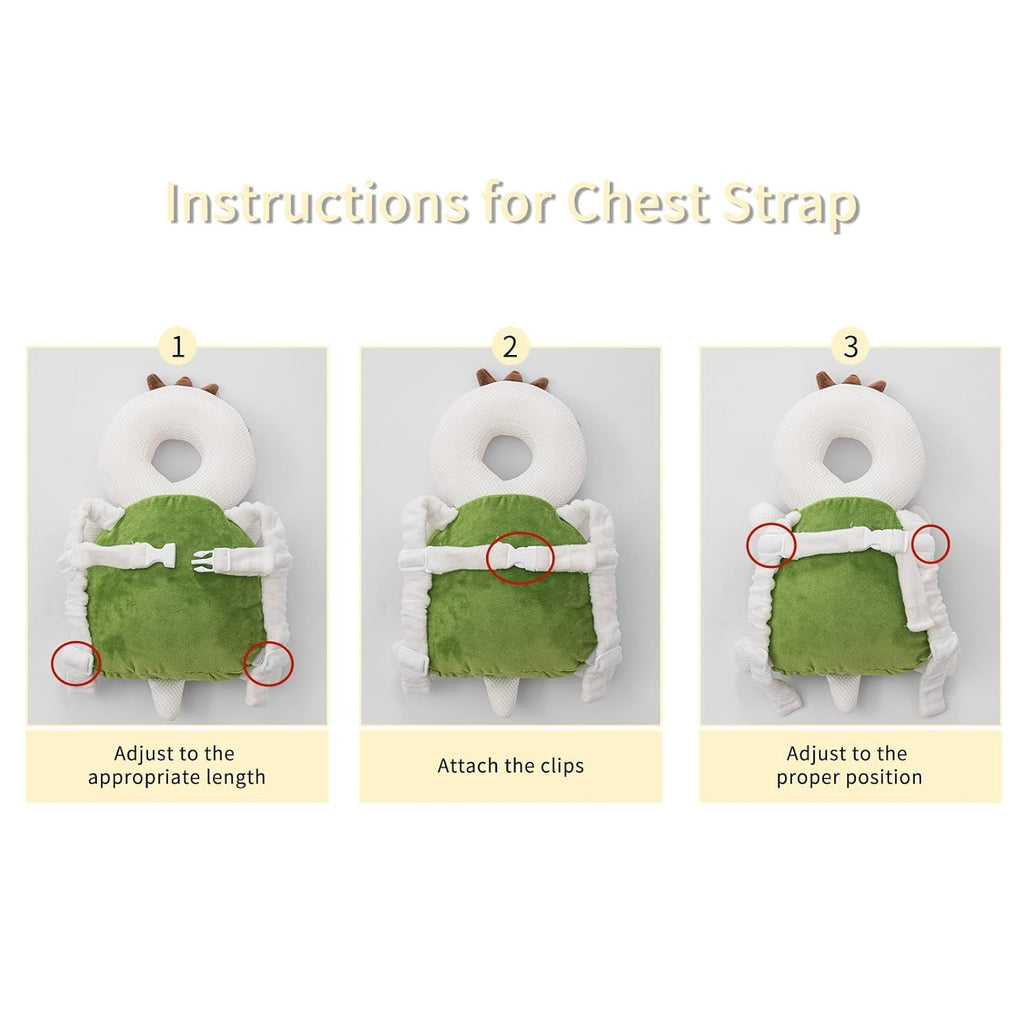 Baby Head Protector Backpack,Toddler Head Protector Padded Backpack Elasticated Carrier Wear,Breathable Polyester Mesh, Lightweight, Suitable for Summer(Turtle)