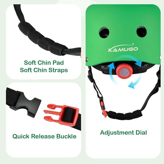 KAMUGO Kids Bike Helmet, Toddler Helmet for Ages 2-8 Boys Girls with Sports Protective Gear Set Knee Elbow Wrist Pads for Skateboard Cycling Scooter Rollerblading-BubblyBeeBaby