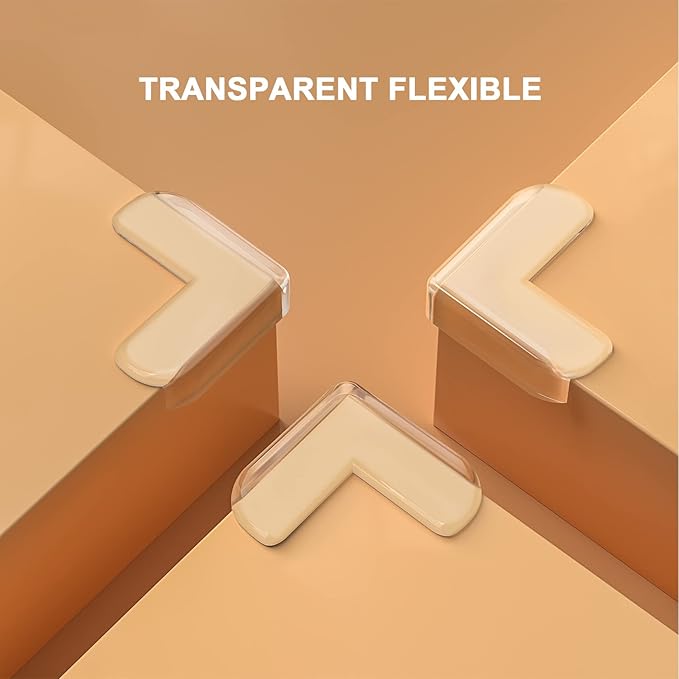 HOMREALM Baby Proofing 20 Pack Corner Guards Furniture Corner & Edge Safety Bumpers Corner Covers Protectors Baby Proof Bumper & Cushion to Cover Sharp Furniture & Table Edges (L Shape)-BubblyBeeBaby