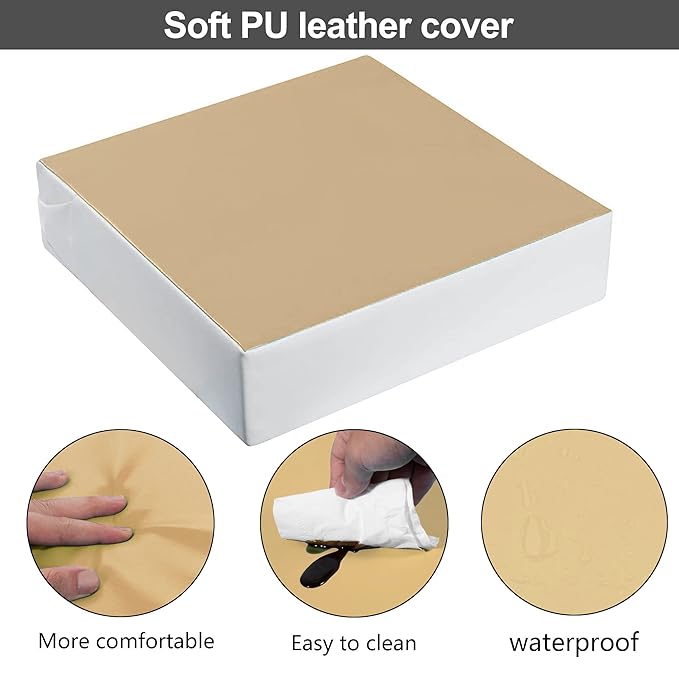 Kalawen Upgraded 2Pcs PU Washable Straps Safety Buckle Toddler Booster Seat for Kitchen Chair, Portable Travel-BubblyBeeBaby