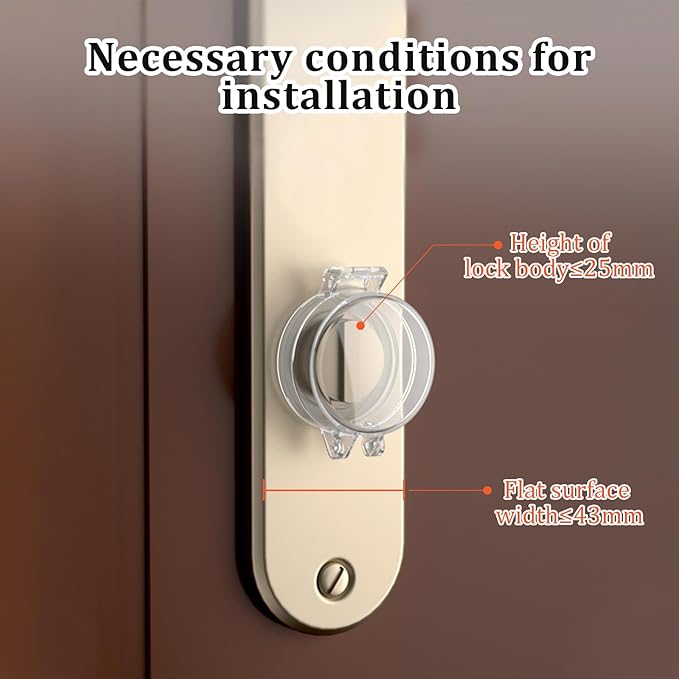 2 Pack Deadbolt Child Safety Lock Cover - Child Proof Deadbolt Cover & Door Knob Protector, Deadbolt Lock Cover for Kids, Prevents Accidental Locking (Fits Standard Locks) (Transparent)-BubblyBeeBaby