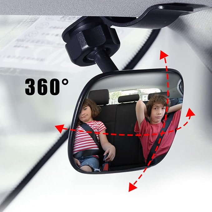 Automotive Interior Rearview Baby Mirror right Wide Angle Convex Mirror for Infant Toddler Child Children Backseat Adjustable Rearview-BubblyBeeBaby