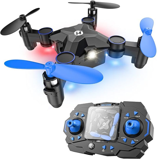 Holy Stone HS190 Foldable Mini Drone for Kids Beginners, RC Nano Quadcopter with Altitude Hold, 3D Flips, High Speeds Rotation, Headless Mode, Throw to Go, One Key Return, Great Gift Toys for Boys and Girls, Blue-BubblyBeeBaby