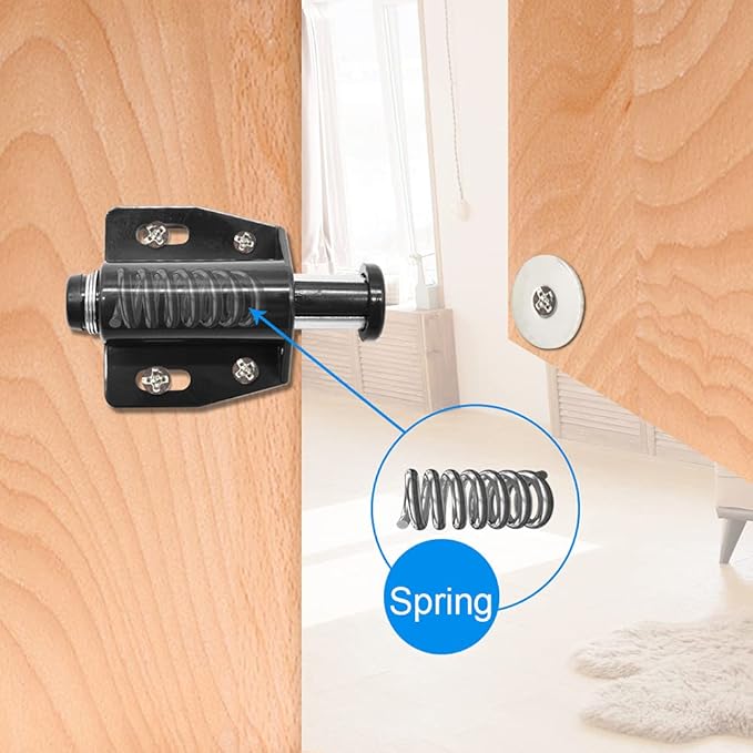 12Pack Magnetic Touch Push to Open Door Latch for Heavy Duty Door Push Release Latch Kitchen Drawer Push Catch Pop Out Latch Kitchen Closet Door Closing (Black)-BubblyBeeBaby